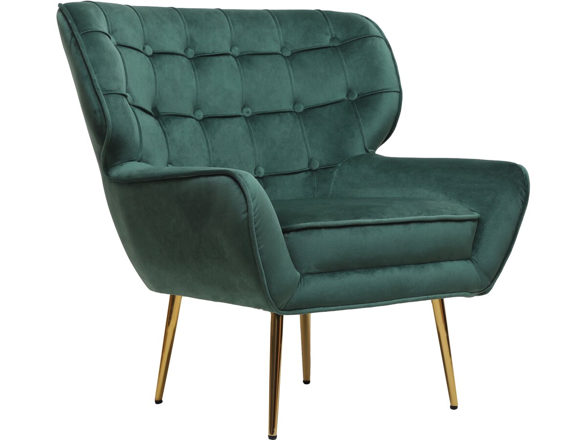 Poltrona "Austin" in velluto - 79 x 71 x 79,5 cm - Verde