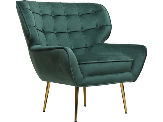 Poltrona "Austin" in velluto - 79 x 71 x 79,5 cm - Verde