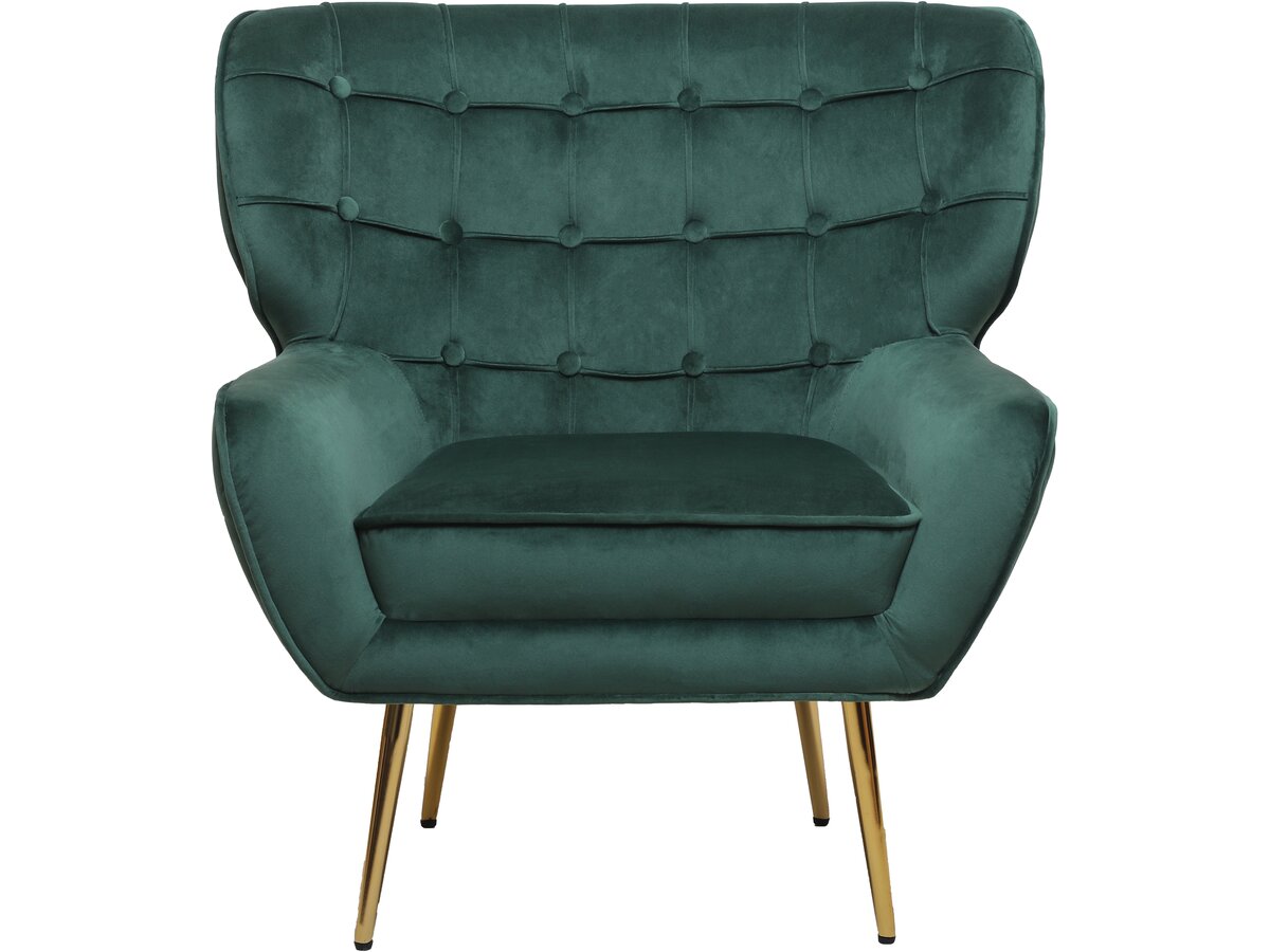 Poltrona "Austin" in velluto - 79 x 71 x 79,5 cm - Verde