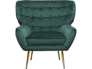 Poltrona "Austin" in velluto - 79 x 71 x 79,5 cm - Verde