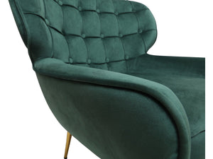 Poltrona "Austin" in velluto - 79 x 71 x 79,5 cm - Verde