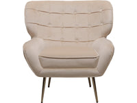 Poltrona "Austin" in velluto - 79 x 71 x 79,5 cm - Beige