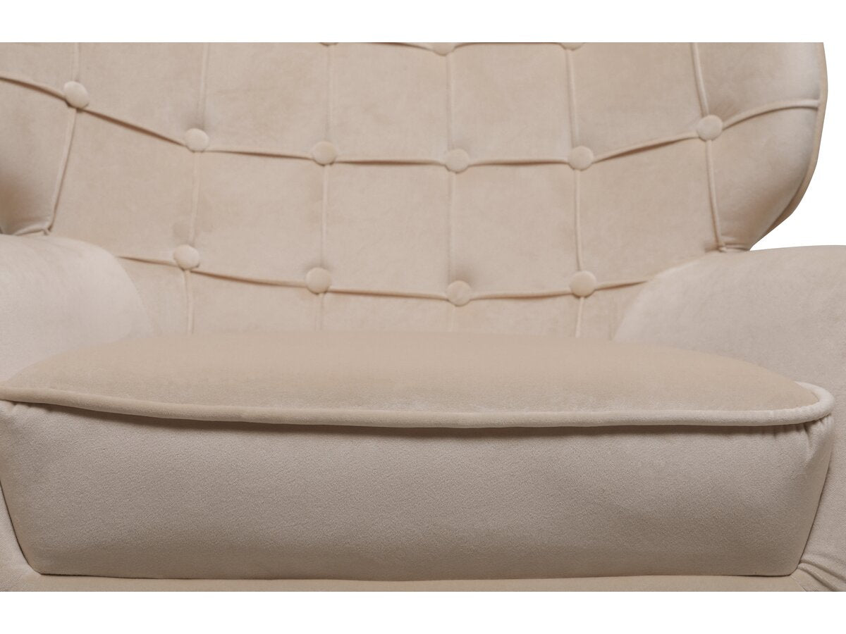 Poltrona "Austin" in velluto - 79 x 71 x 79,5 cm - Beige