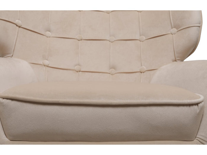 Poltrona "Austin" in velluto - 79 x 71 x 79,5 cm - Beige