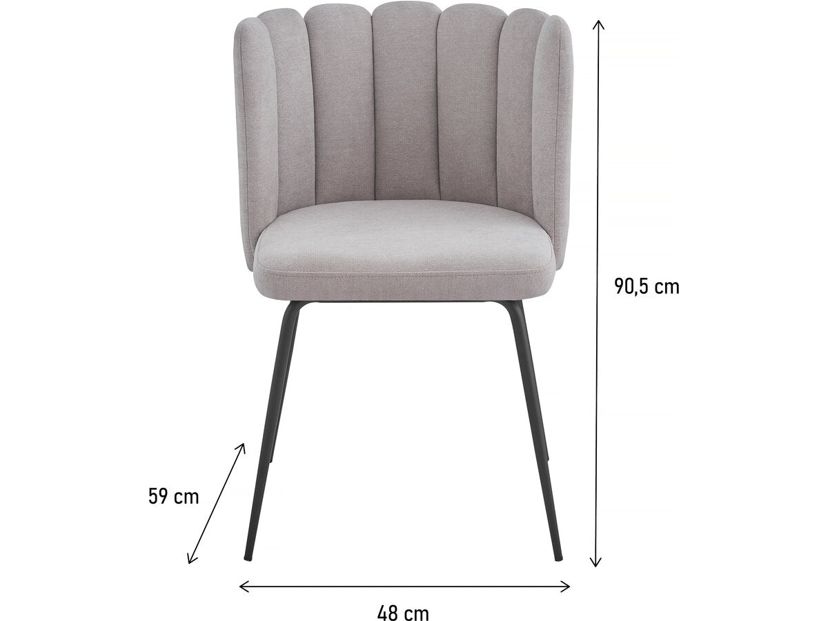 Sedia a fiori in tessuto "Anja" - Grigio