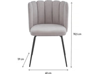 Sedia a fiori in tessuto "Anja" - Grigio