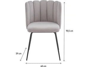 Sedia a fiori in tessuto "Anja" - Grigio