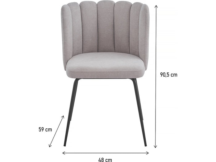 Sedia a fiori in tessuto "Anja" - Grigio