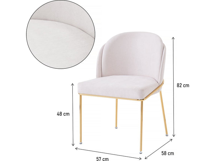Set di 2 sedie da pranzo "Olivia" - Bianco