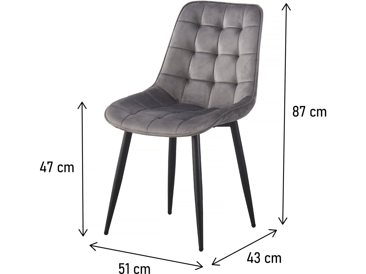 Set di 2 sedie in velluto "Victoria" - Grigio