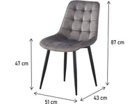 Set di 2 sedie in velluto "Victoria" - Grigio