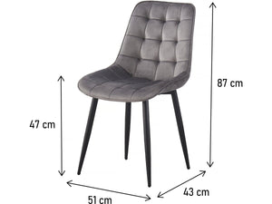 Set di 2 sedie in velluto "Victoria" - Grigio