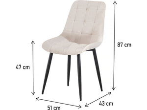 Set di 2 sedie loop "Victoria" - Beige