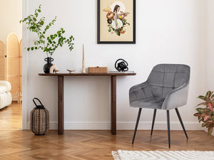 Set di 2 sedie in velluto "Valentina" con braccioli - Grigio