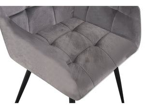 Set di 2 sedie in velluto "Valentina" con braccioli - Grigio