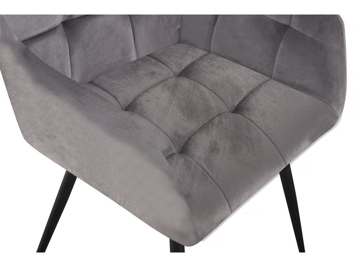 Set di 2 sedie in velluto "Valentina" con braccioli - Grigio