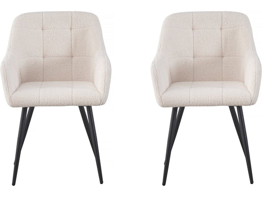 Set di 2 sedie con fibbia "Valentina" con braccioli - Beige