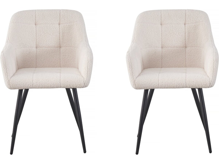 Set di 2 sedie con fibbia "Valentina" con braccioli - Beige