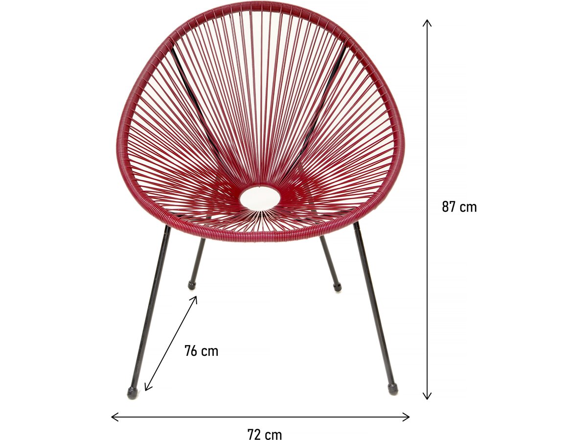 Set di 2 poltrone da giardino "Ania" - Rosso vino