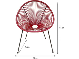 Set di 2 poltrone da giardino "Ania" - Rosso vino