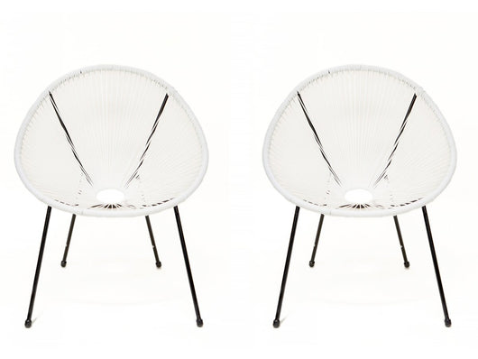 Set di 2 poltrone da giardino "Ania" - Bianco