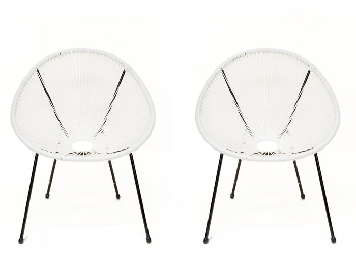 Set di 2 poltrone da giardino "Ania" - Bianco