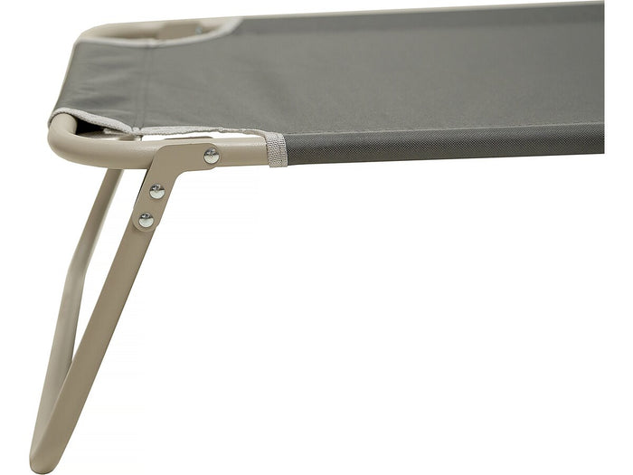 Set di 2 lettini pieghevoli "Elsa" in metallo e textilene - Grigio
