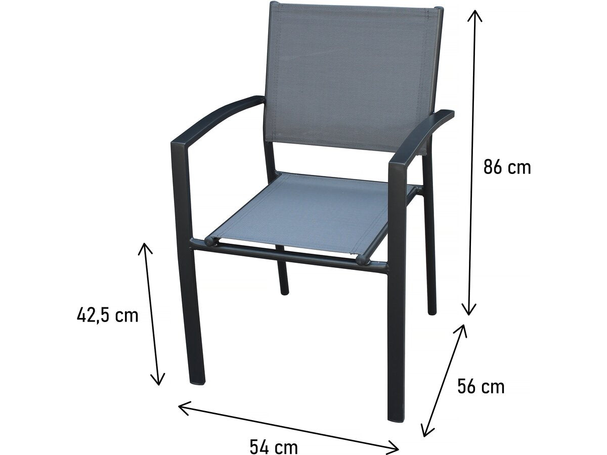 set di 2 sedie da giardino in alluminio "Lyraya" - Antracite