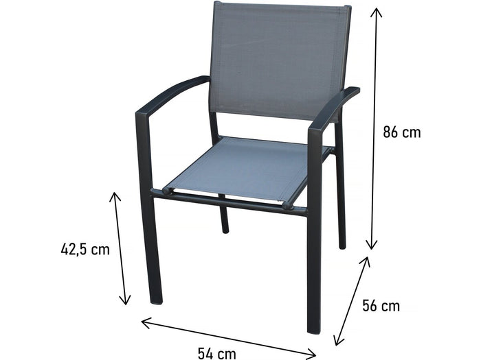 set di 2 sedie da giardino in alluminio "Lyraya" - Antracite