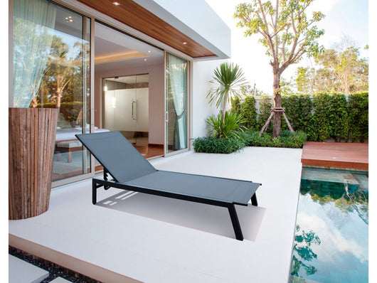 Lettino in alluminio con rotelle "Loona" - Grigio