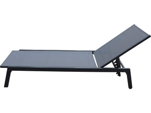 Lettino in alluminio con rotelle "Loona" - Grigio