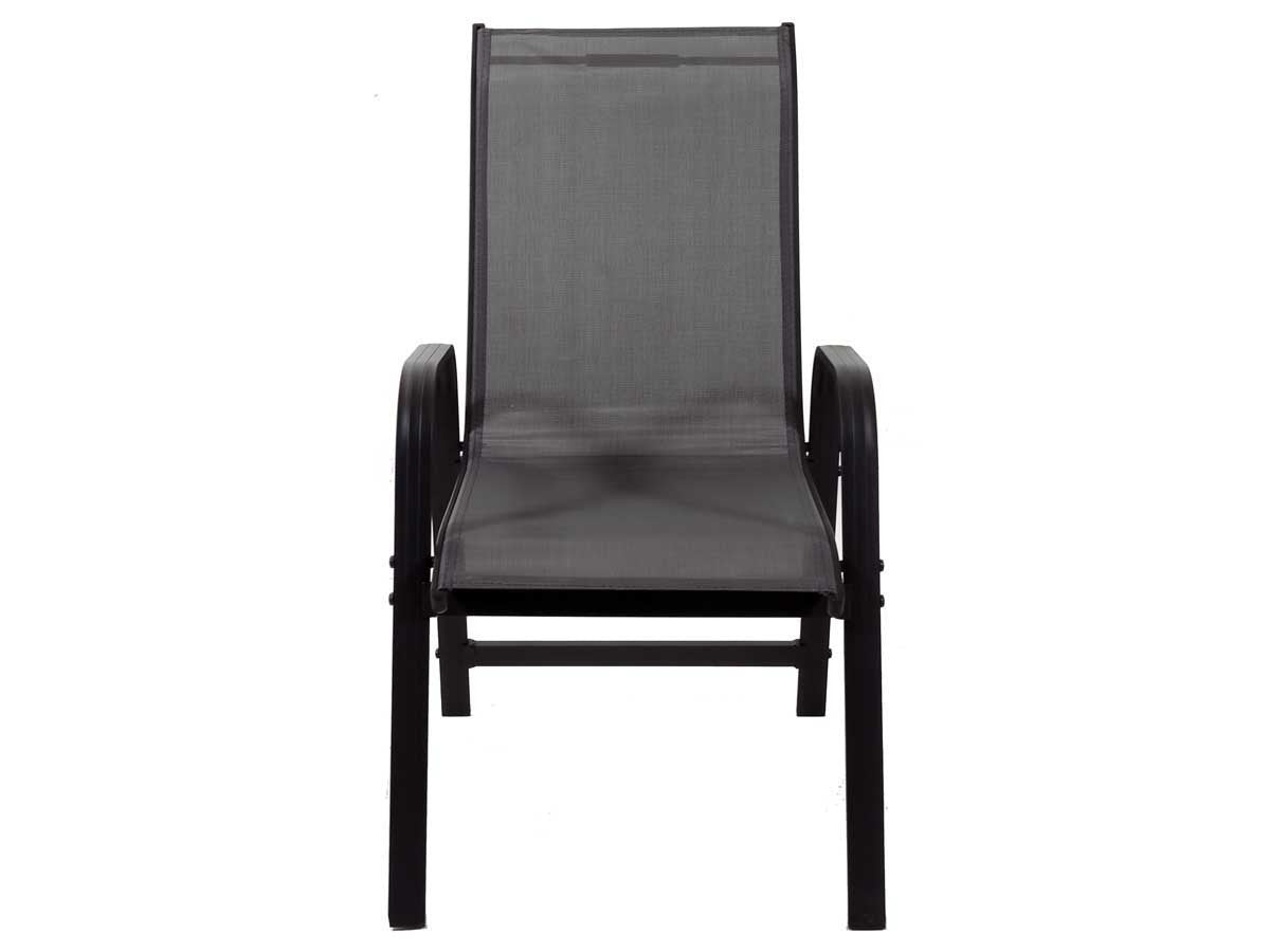 Sedia da giardino in alluminio e textilene PORTO - Phoenix - Grigio scuro - 2 pezzi