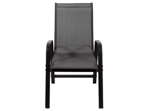 Sedia da giardino in alluminio e textilene PORTO - Phoenix - Grigio scuro - 2 pezzi