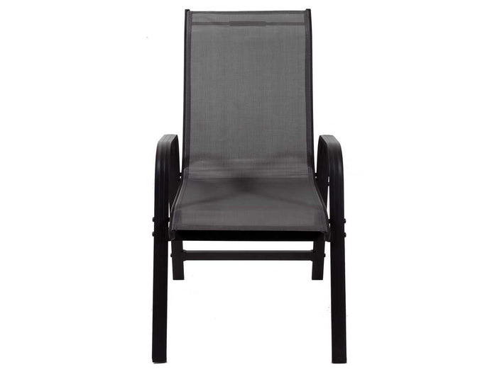 Sedia da giardino in alluminio e textilene PORTO - Phoenix - Grigio scuro - 2 pezzi