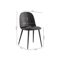 Sedia ''JASMON'' cuscino in PU Nero, dimensioni H81 x L51 x P44, ideale per la tua cucina o sala da pranzo.