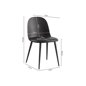 Sedia ''JASMON'' cuscino in PU Nero, dimensioni H81 x L51 x P44, ideale per la tua cucina o sala da pranzo.
