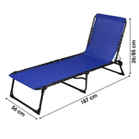 Lettino prendisole colore blu 187x85x56 cm
