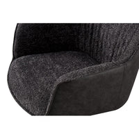 Sedia LUCIA Bouclé Grigio Schienale in PU Grigio chiaro, dimensioni H82.5 x L62 x P63, per cucina o sala da pranzo.