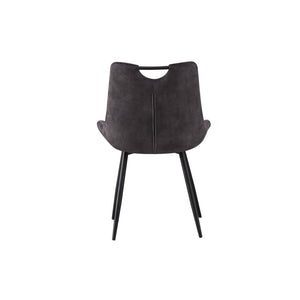 Sedia 'NINO' in velluto grigio, dimensioni H84 x L56 x P62.5, ideale per la tua cucina o sala da pranzo.