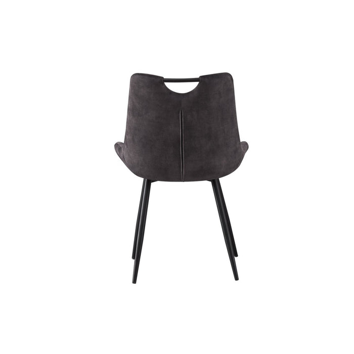 Sedia 'NINO' in velluto grigio, dimensioni H84 x L56 x P62.5, ideale per la tua cucina o sala da pranzo.