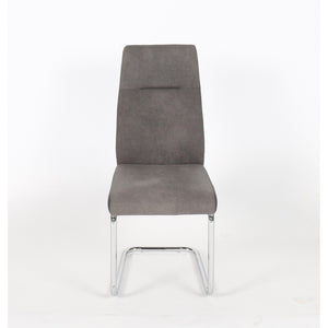 Sedie OLIVIER design in metallo e tessuto colore grigio - Set di 4