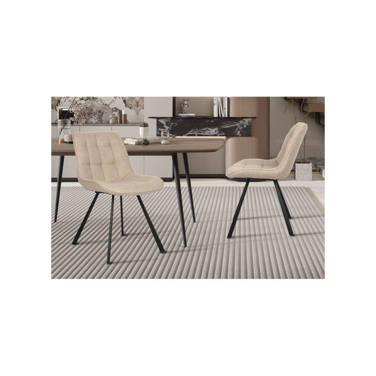 Sedia PALMA – Tessuto beige – L51 x H80 x P61 cm – Comfort ed eleganza