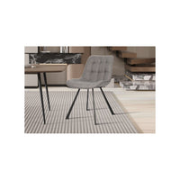 Sedia PALMA – Tessuto grigio chiaro – L51 x H80 x P61 cm – Eleganza e comfort