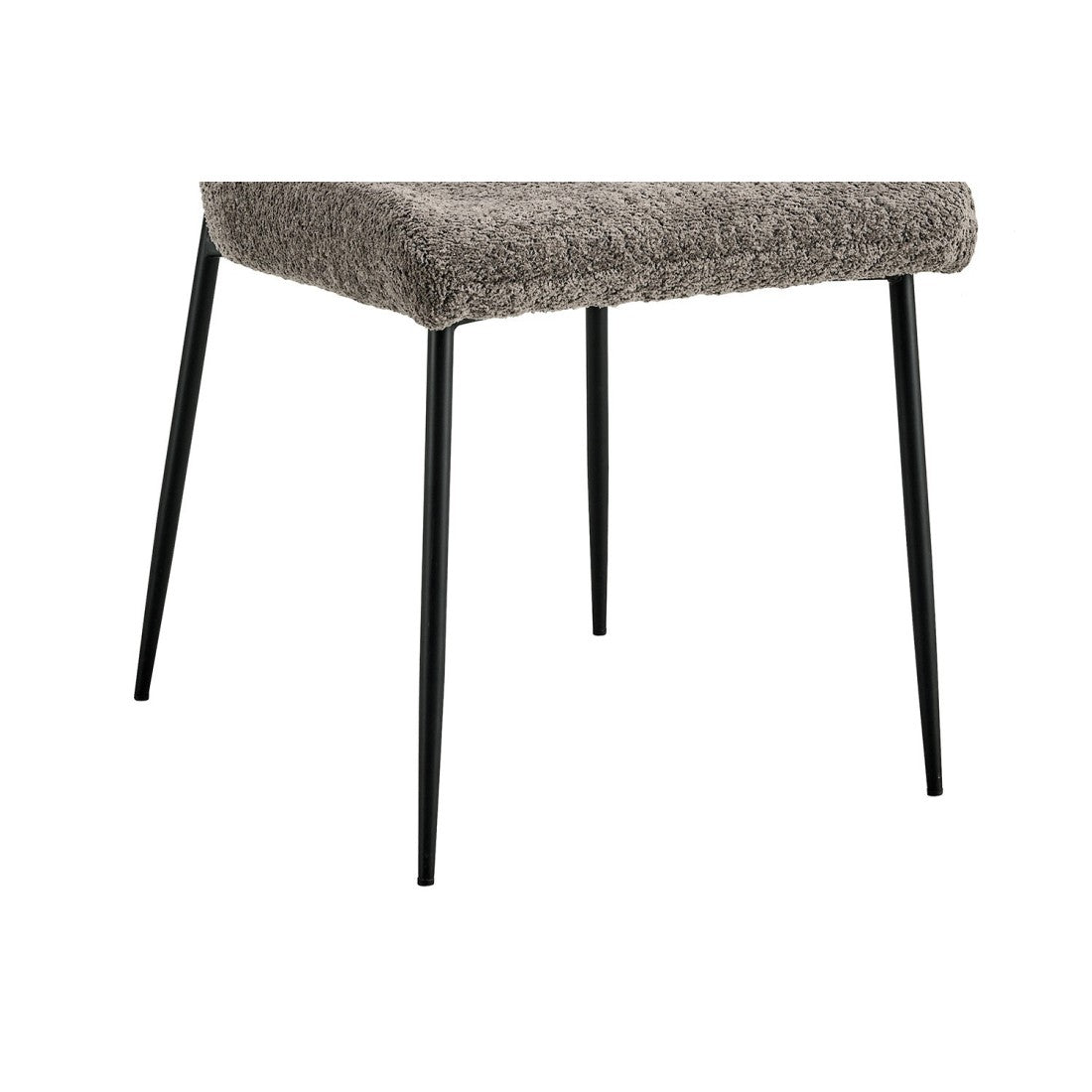 Sedia rivestita in Bouclé per sala da pranzo colore Sabbia. Collezione LISE