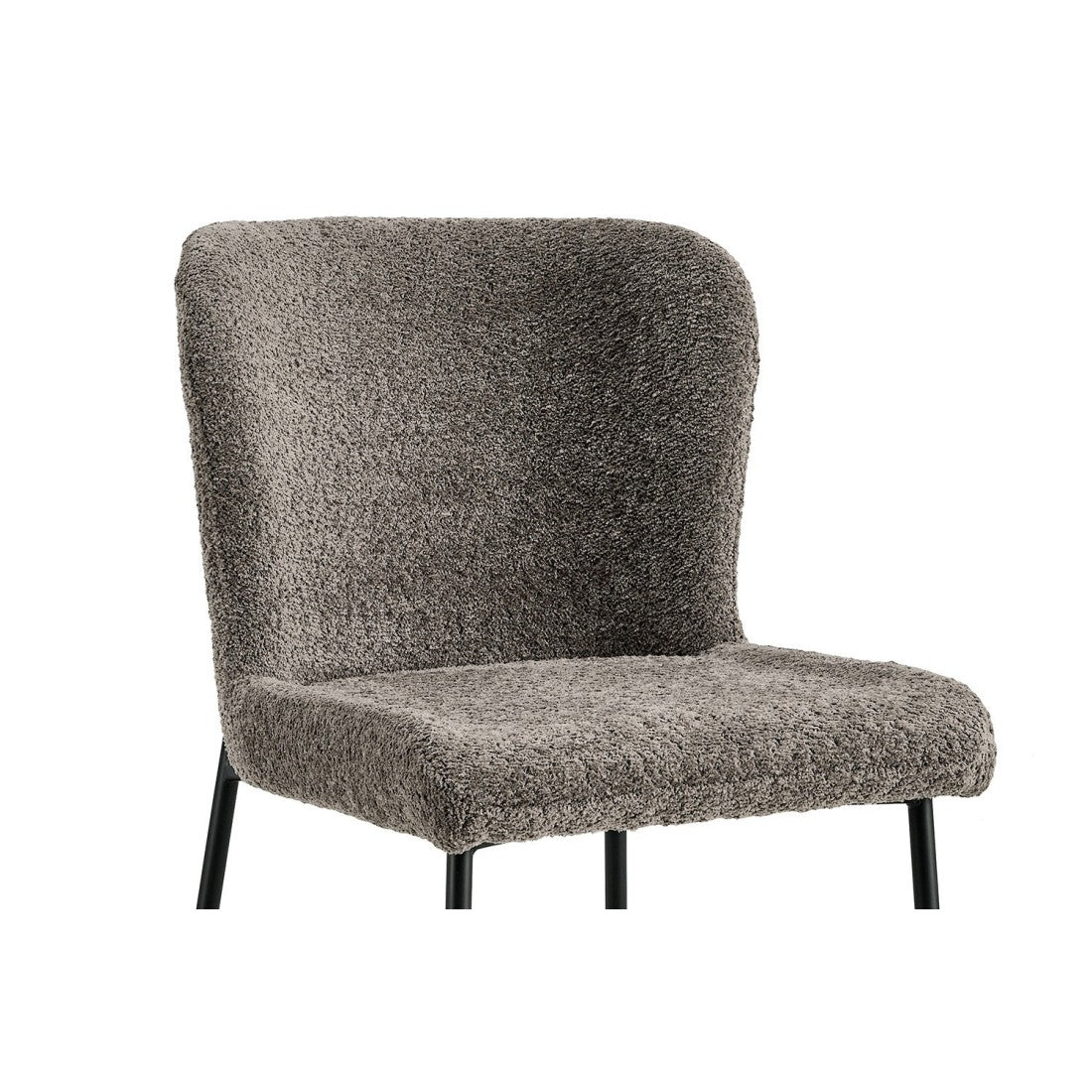 Sedia rivestita in Bouclé per sala da pranzo colore Sabbia. Collezione LISE