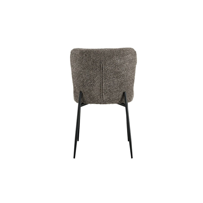 Sedia rivestita in Bouclé per sala da pranzo colore Sabbia. Collezione LISE