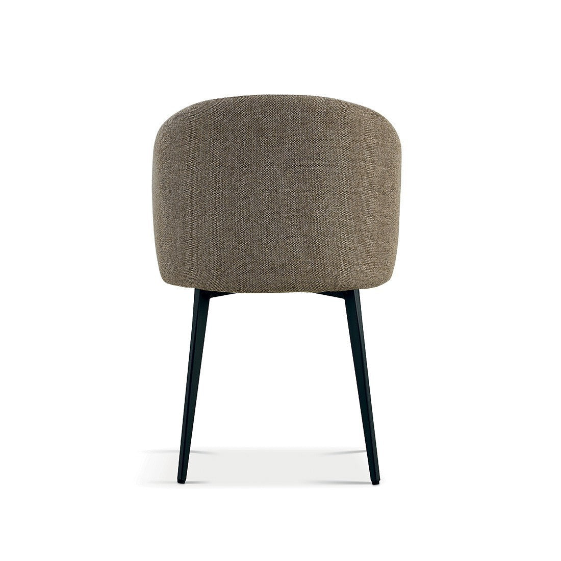 Sedia rivestita in tessuto per sala da pranzo colore sabbia. Collezione HARDIN