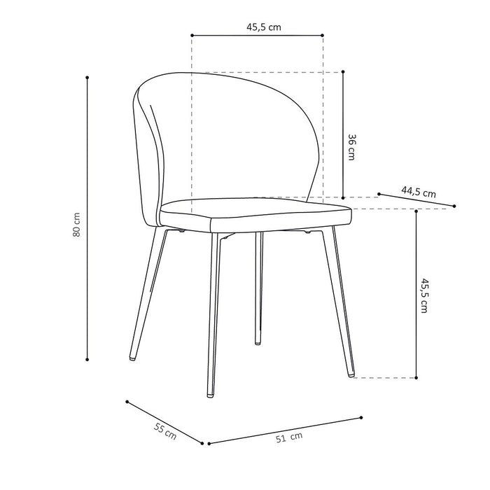Sedia rivestita in tessuto per sala da pranzo colore verde. Collezione HARDIN