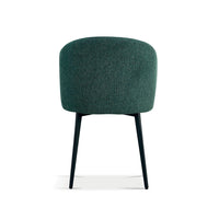 Sedia rivestita in tessuto per sala da pranzo colore verde. Collezione HARDIN