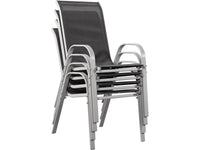 Sedie da giardino textilene "Cordoba" -Phoenix-Grigio scuro/Argentato-Set di 4